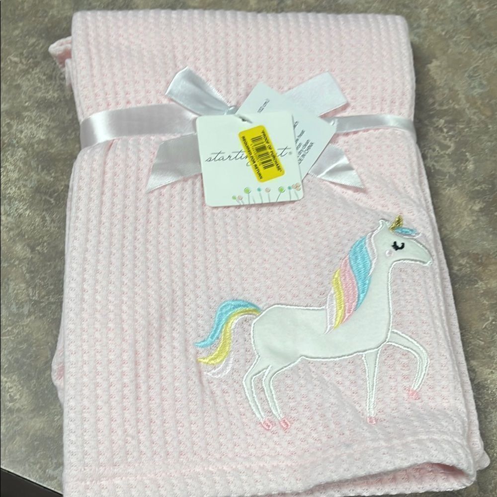 Pink Unicorn Baby Blanket
